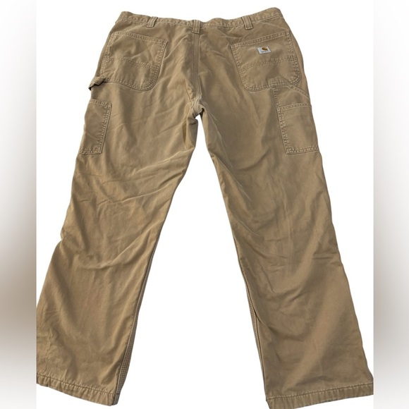 Carhartt Relaxed Fit Flannel Lined Work Pants Khaki 40x30 Carpenter Utility - Picture 10 of 10